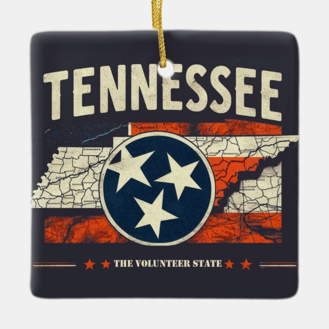 Tennessee Ceramic Ornament (Front)