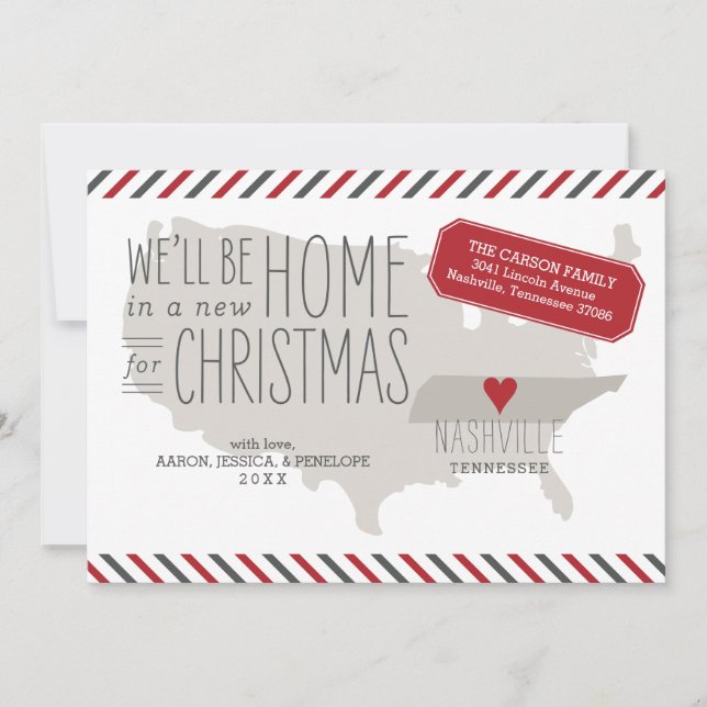Tennessee Christmas Moving Faire-part Holiday (Devant)