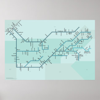 Tennessee & Cumberland Rivers 30" x 20" Poster