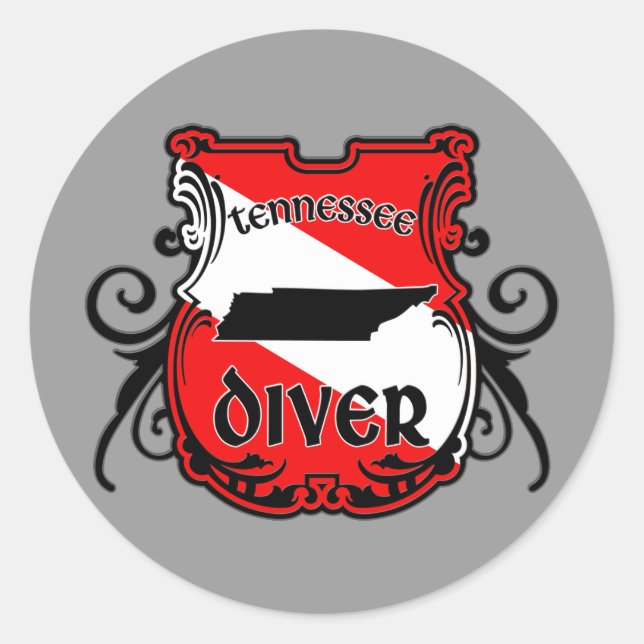 Tennessee Diver Classic Round Sticker (Front)