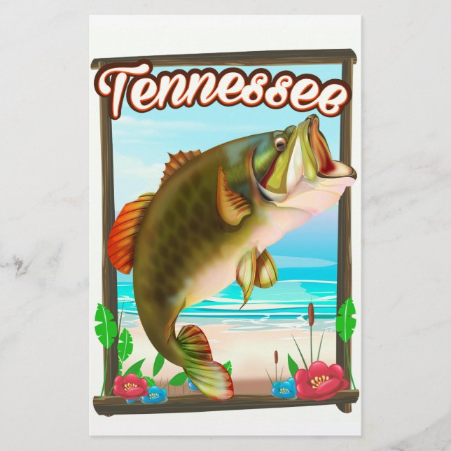 Tennessee Fishing poster. Stationery (Front)