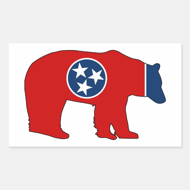 Tennessee Flag Bear Sticker (Front)