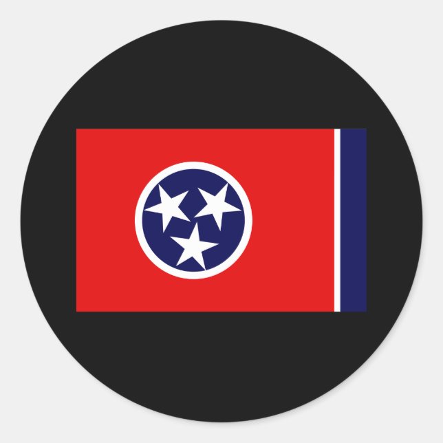 TENNESSEE FLAG CLASSIC ROUND STICKER (Front)