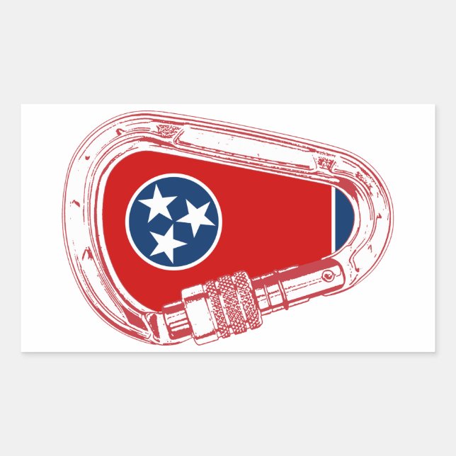 Tennessee Flag Climbing Carabiner Sticker (Front)