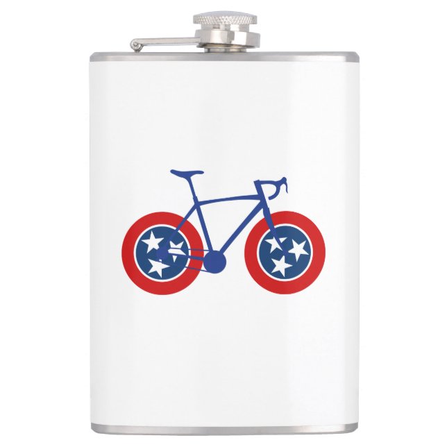 Tennessee Flag Cycling Hip Flask (Front)