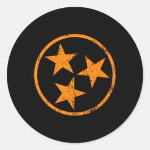 Tennessee Flag Distressed Tn State Classic Round Sticker