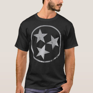 Tennessee Flag Grey Stars Volunteer State Vintage T-Shirt