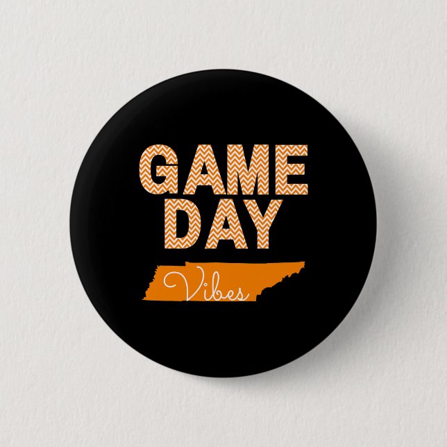 Tennessee Football Game Day Vibes Fall Tailgate  2 Inch Round Button (Front)