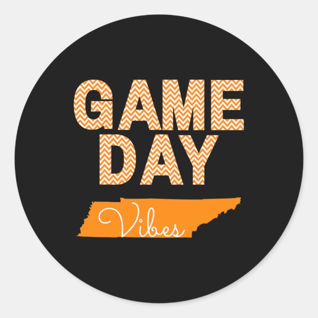 Tennessee Football Game Day Vibes Fall Tailgate  Classic Round Sticker (Front)