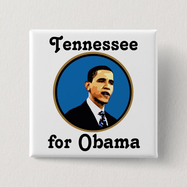 Tennessee for Obama 2 Inch Square Button (Front)