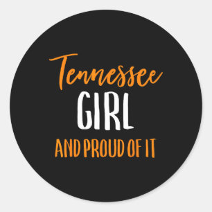 Tennessee Girl And Proud Of It Womens Football Vin Classic Round Sticker