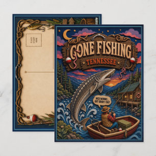 Tennessee Gone Fishing Lake Sturgeon Postcard