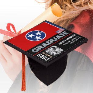 Tennessee Graduation Hat, Photo, Tennessee Flag Cap Topper