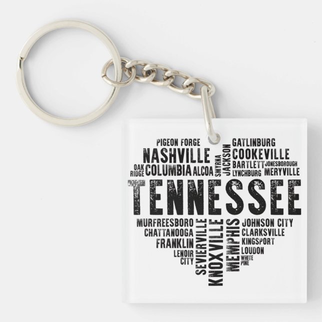 Tennessee Heart Nashville Memphis Alcoa Keychain (Front)