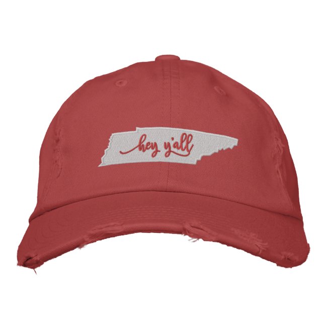 Tennessee Hey Y'all Casquette - Rouge (Devant)