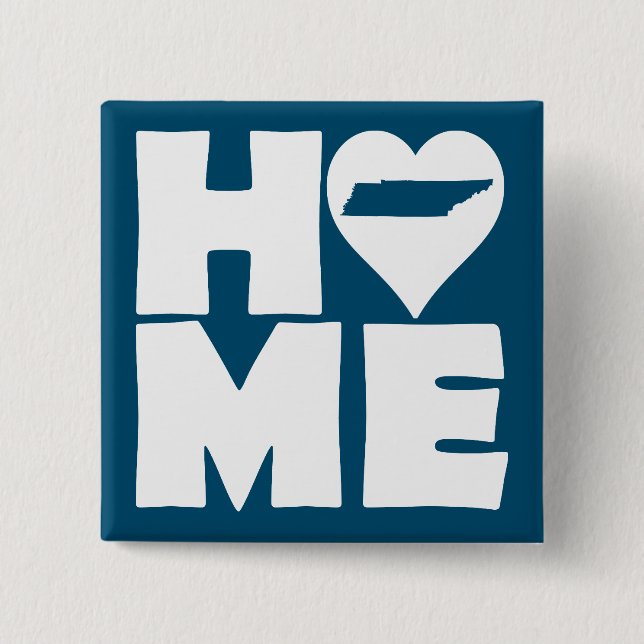 Tennessee Home Heart State Button Badge Pin (Front)