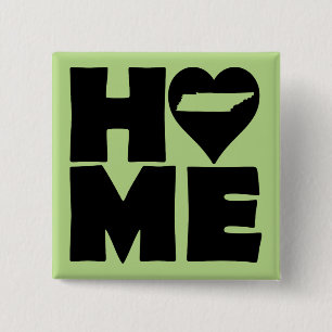 Tennessee Home Heart State Button Badge Pin