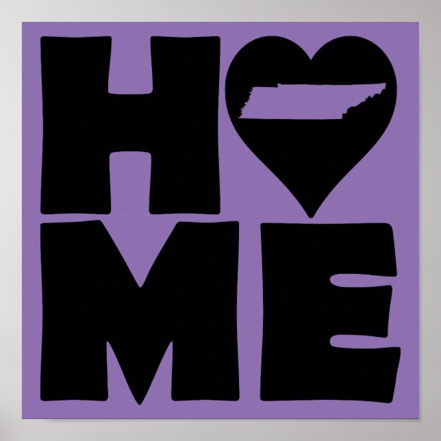 Tennessee Home Heart State Poster Sign (Front)