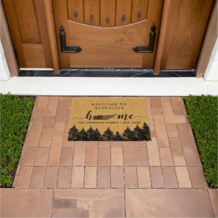 Tennessee Home Map USA Flag Minimalist Welcome Doormat