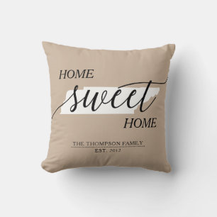 Tennessee Home Sweet Home Family Name Throw Pillow