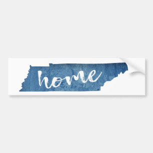 Tennessee Home Wood Grain Bumper Sticker