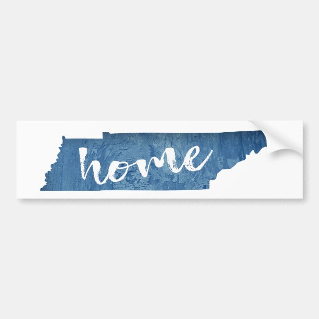 Tennessee Home Wood Grain Bumper Sticker (Front)