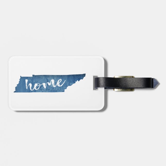 Tennessee Home Wood Grain Luggage Tag (Back Horizontal)