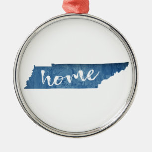 Tennessee Home Wood Grain Metal Ornament