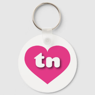 Tennessee hot pink heart - I love tn Keychain