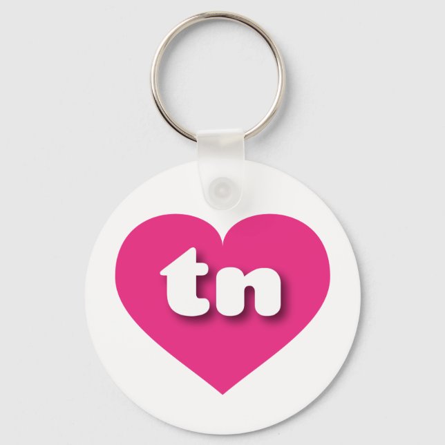 Tennessee hot pink heart - I love tn Keychain (Front)