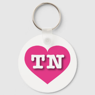 Tennessee Hot Pink Heart - I love TN Keychain