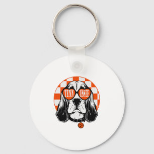 Tennessee Hound Orange White Rocky Top TN Dog Keychain