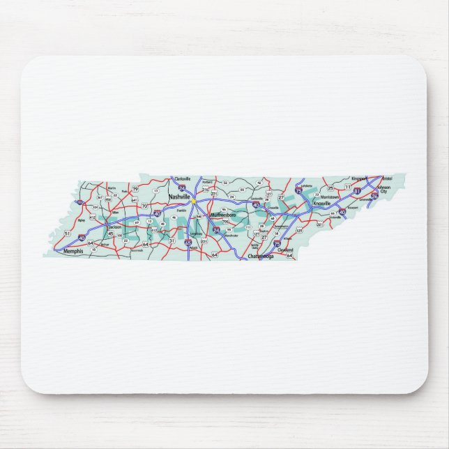 Tennessee Interstate Map Mousepad (Front)