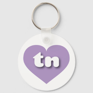 Tennessee lavender heart - I love tn Keychain