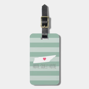 Tennessee Map Home State Love with Custom Heart Luggage Tag