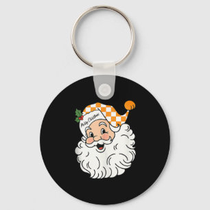 Tennessee Merry Christmas Santa Checkerboard Orang Keychain