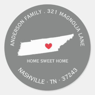 TENNESSEE   Nouveau Sticker Étiquette de adresse H