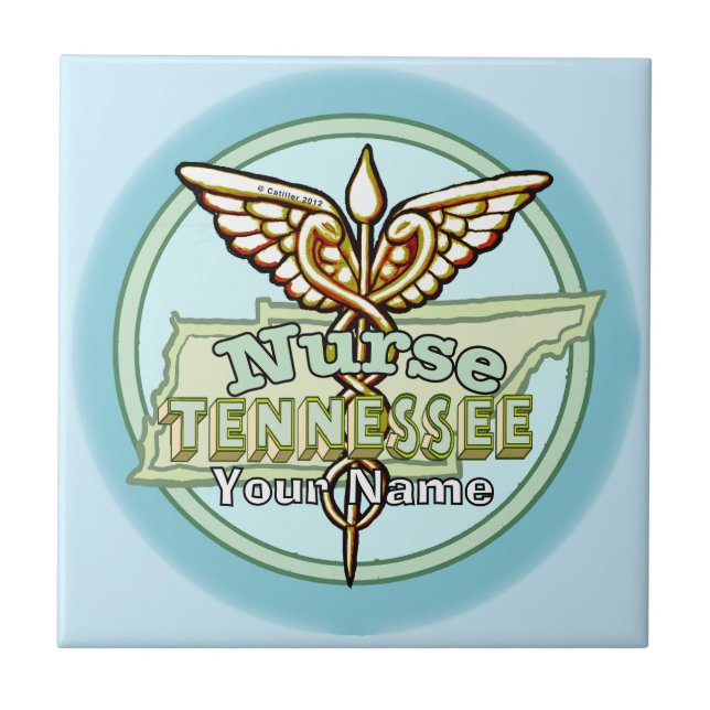Tennessee Nurse Caduceus Tile (Front)