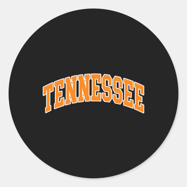 Tennessee Orange White Text Classic Round Sticker (Front)