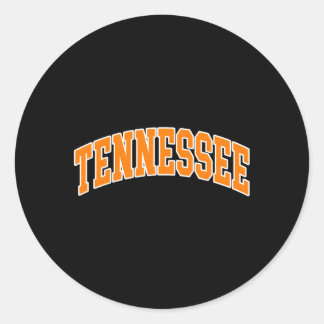 Tennessee Orange White Text Classic Round Sticker
