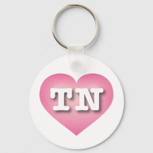 Tennessee Pink Fade Heart - I love TN Keychain