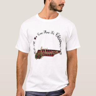 Tennessee Plaid All Come Home For Christmas T-Shirt