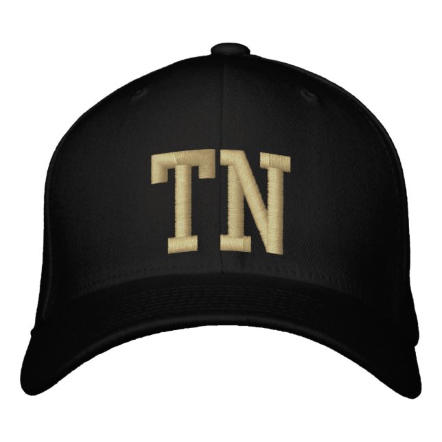 Tennessee Postal Code Baseball Cap (Black/Gold) (Front)