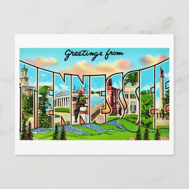  Tennessee Retro State Postcard (Front)
