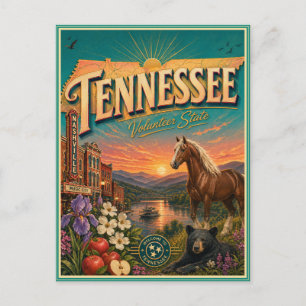 Tennessee Retro Travel Souvenir Postcard