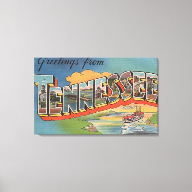 Tennessee (Riverboat Scene) Canvas Print (Front)
