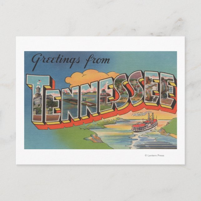 Tennessee (Riverboat Scene) Postcard (Front)