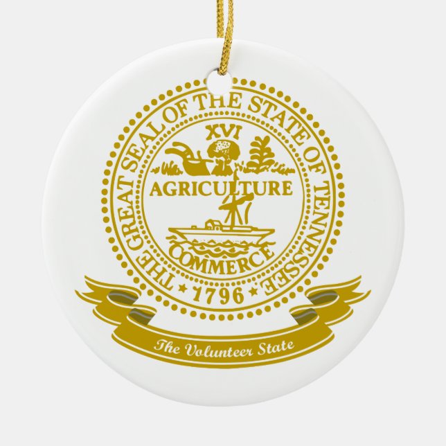 Tennessee Seal Ceramic Ornament (Front)