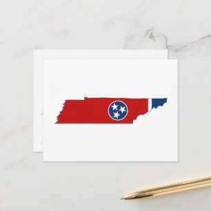 Tennessee Silhouette Map Shaped State Flag Postcard