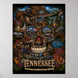 Tennessee Skull Art Print State of Mind